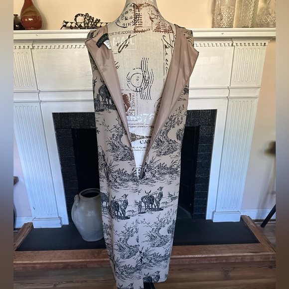 Harvé Benard Toile de Jouy Blazer Jacket & Sheath Dress Two Piece Suit 10/12 - Picture 5 of 16